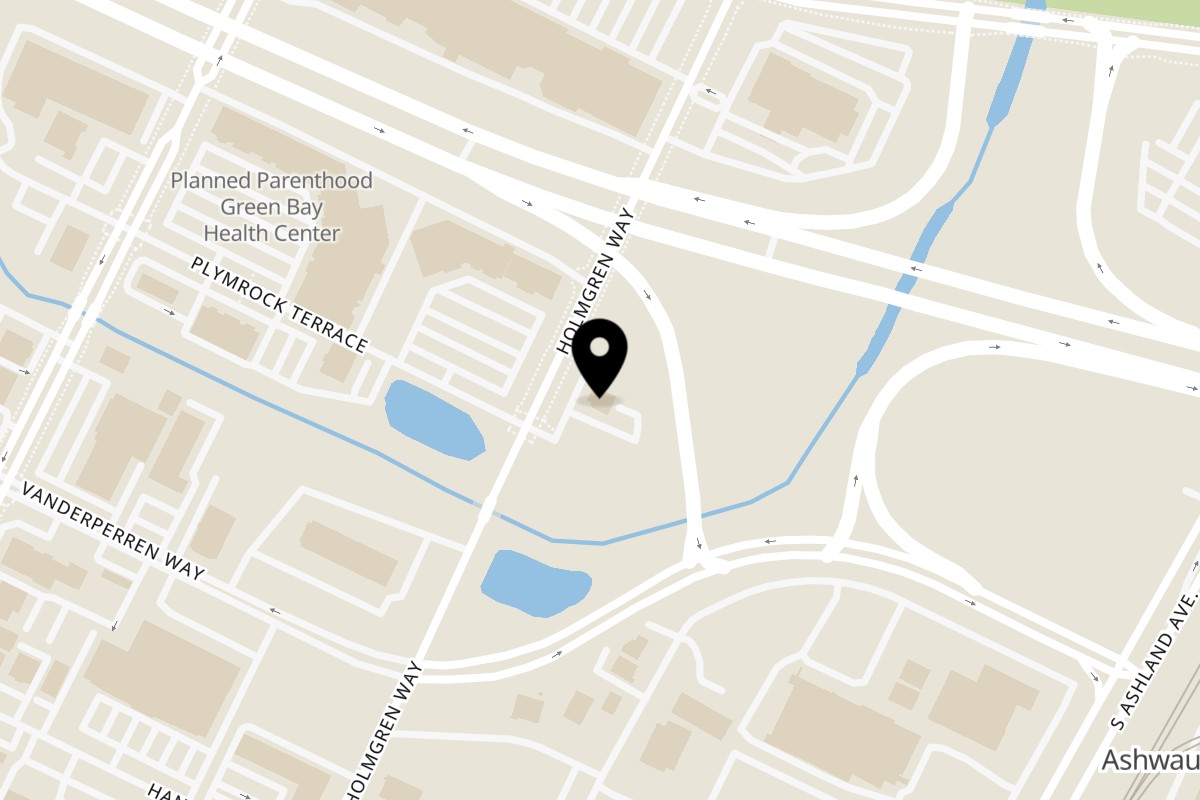 Map showing the location of INDIA BHAVAN on 2611 Holmgren Wy in Green Bay